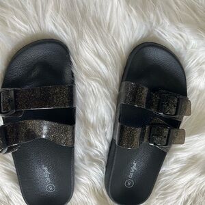 Cat & Jack Black Glitter Kids Sandals